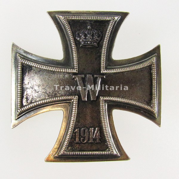 seltenes Eisernes Kreuz 1. Klasse 1914 an DRGM Schraubscheibe - 800 Silber