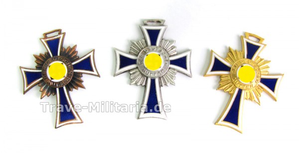 Set Ehrenkreuze der Deutschen Mutter Bronze, Silber und Gold